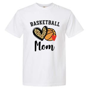 Basketball Mom Leopard Heart Gift Garment-Dyed Heavyweight T-Shirt