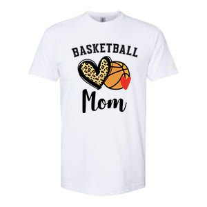 Basketball Mom Leopard Heart Gift Softstyle CVC T-Shirt