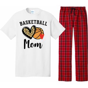 Basketball Mom Leopard Heart Gift Pajama Set