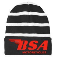 BSA Motorcycle Logo Striped Beanie with Solid Band