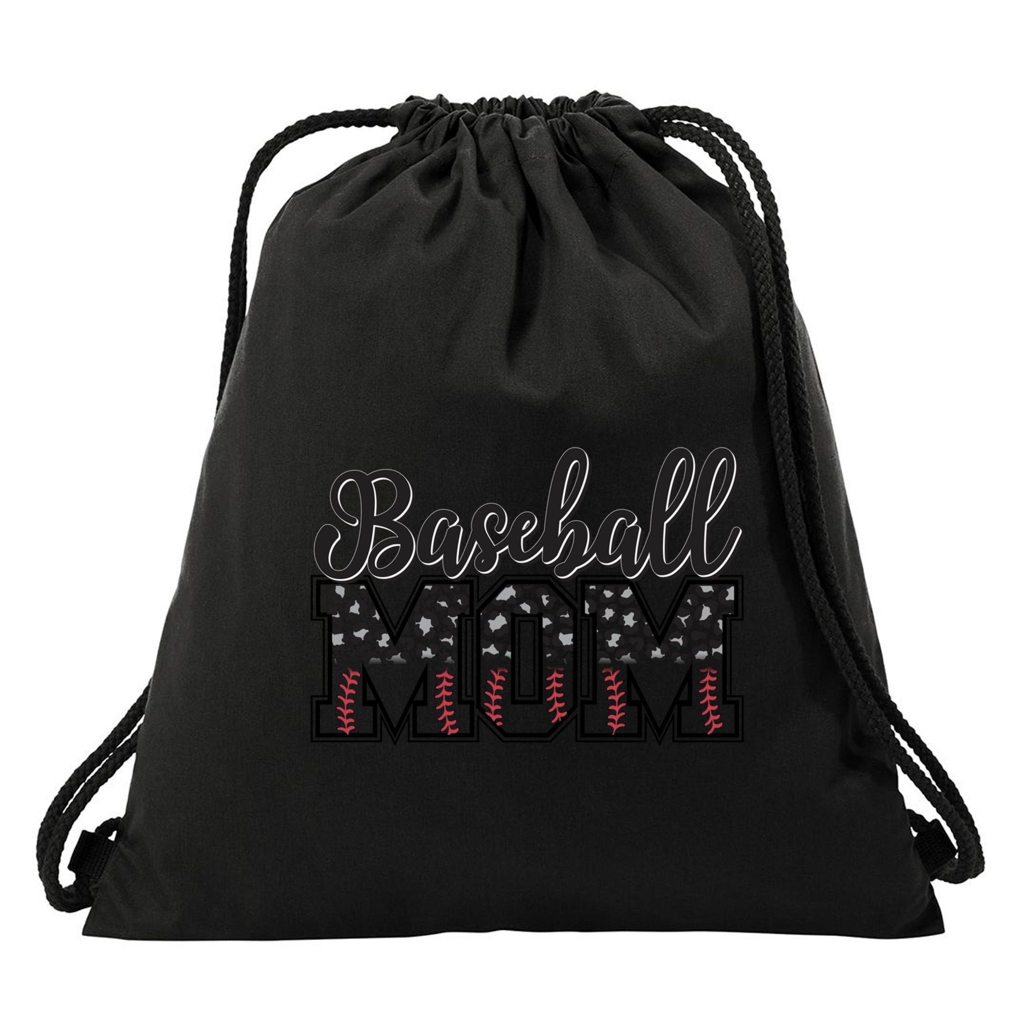 Baseball Mom Leopard Funny Softball Mom MotherS Day Gift Drawstring Bag