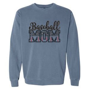 Baseball Mom Leopard Funny Softball Mom MotherS Day Gift Garment-Dyed Sweatshirt