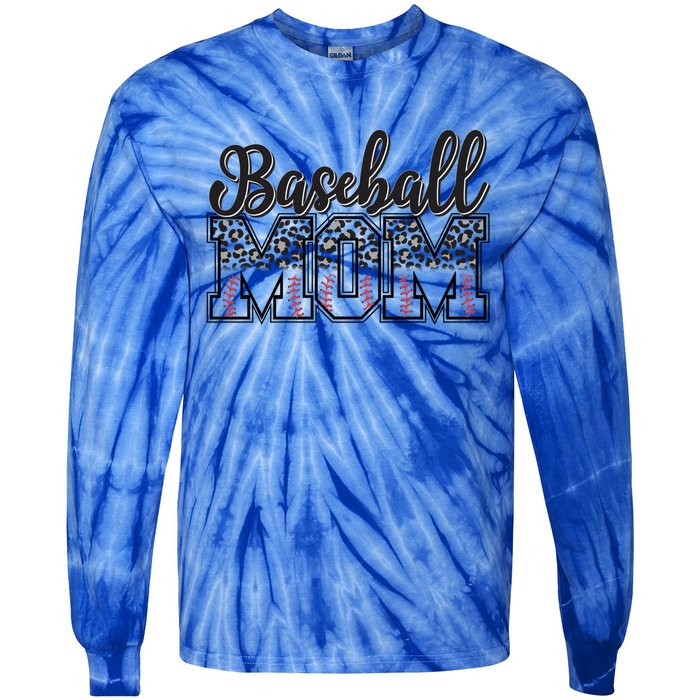 Baseball Mom Leopard Funny Softball Mom MotherS Day Gift Tie-Dye Long Sleeve Shirt