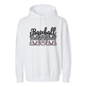 Baseball Mom Leopard Funny Softball Mom MotherS Day Gift Garment-Dyed Fleece Hoodie