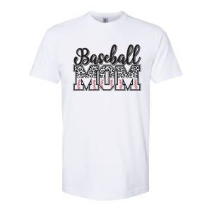 Baseball Mom Leopard Funny Softball Mom MotherS Day Gift Softstyle CVC T-Shirt