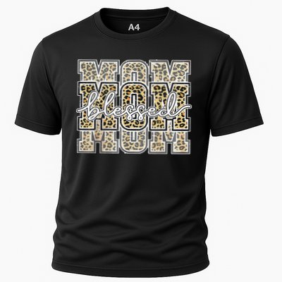 Blessed Mama Mom Leopard Print Happy Mothers Day Performance Shirt