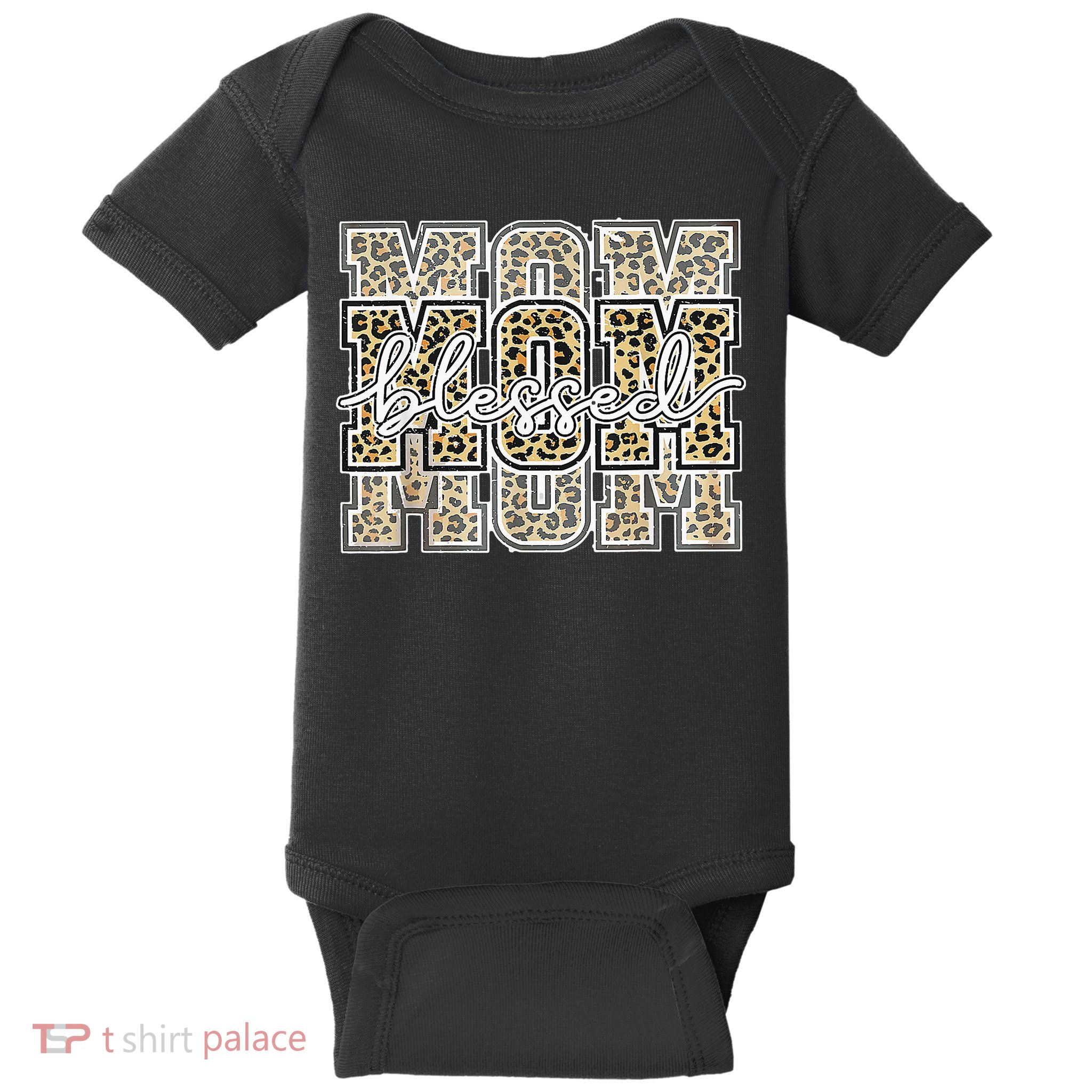Blessed Mama Mom Leopard Print Happy Mothers Day Baby Bodysuit