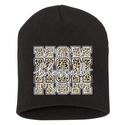 Blessed Mama Mom Leopard Print Happy Mothers Day Short Acrylic Beanie