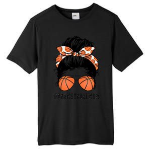 Basketball Mom Messy Bun Proud Mama Basketball Sunshades Gift Tall Fusion ChromaSoft Performance T-Shirt