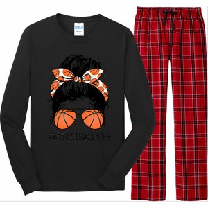 Basketball Mom Messy Bun Proud Mama Basketball Sunshades Gift Long Sleeve Pajama Set