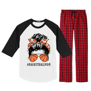 Basketball Mom Messy Bun Proud Mama Basketball Sunshades Gift Raglan Sleeve Pajama Set