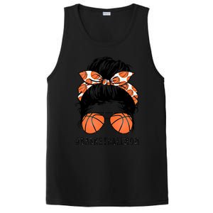 Basketball Mom Messy Bun Proud Mama Basketball Sunshades Gift PosiCharge Competitor Tank