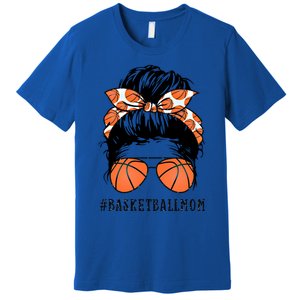 Basketball Mom Messy Bun Proud Mama Basketball Sunshades Gift Premium T-Shirt