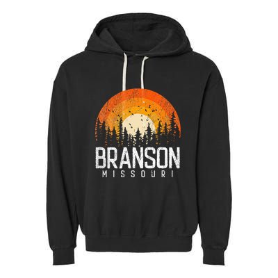 Branson Missouri Mo Retro Vintage 70s 80s 90s Garment-Dyed Fleece Hoodie