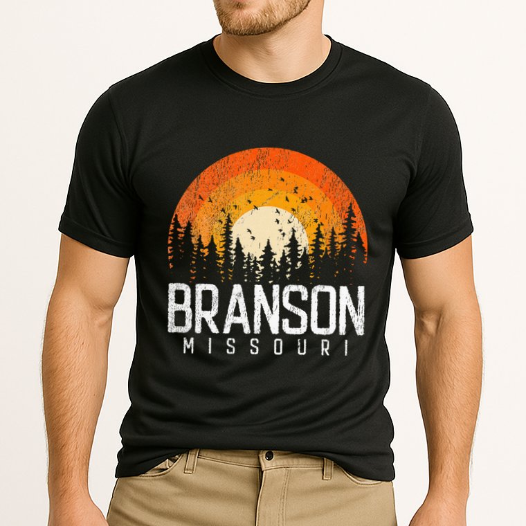 Branson Missouri Mo Retro Vintage 70s 80s 90s Cooling Performance Crew T-Shirt
