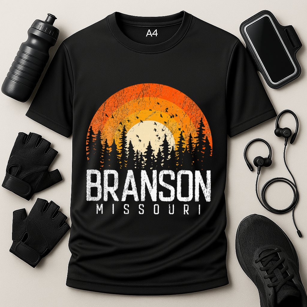 Branson Missouri Mo Retro Vintage 70s 80s 90s Cooling Performance Crew T-Shirt