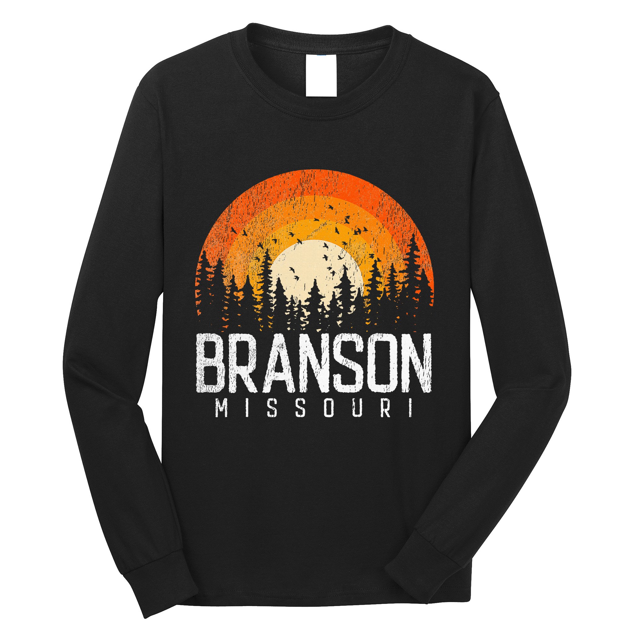 Branson Missouri Mo Retro Vintage 70s 80s 90s Long Sleeve Shirt