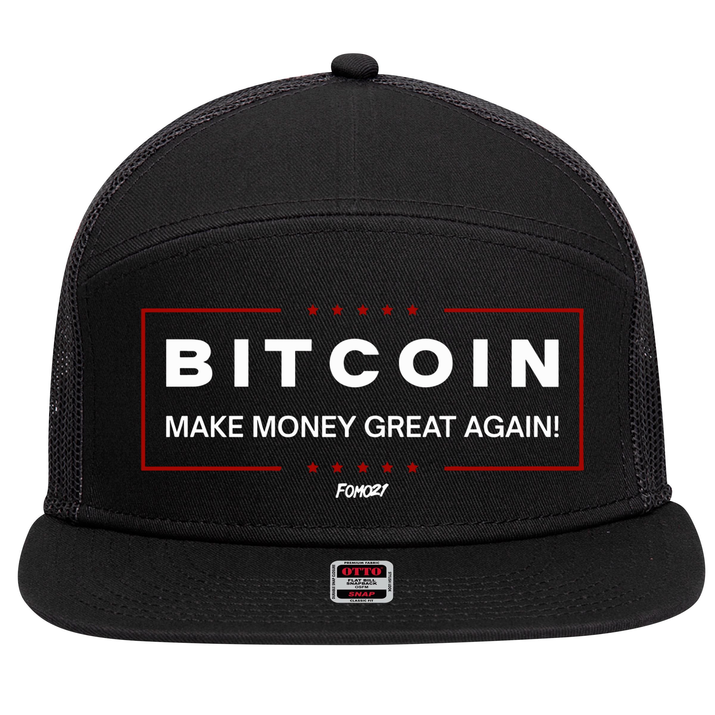 Bitcoin Make Money Great Again 7 Panel Mesh Trucker Snapback Hat