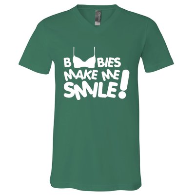 Boobies Make Me Smile V-Neck T-Shirt