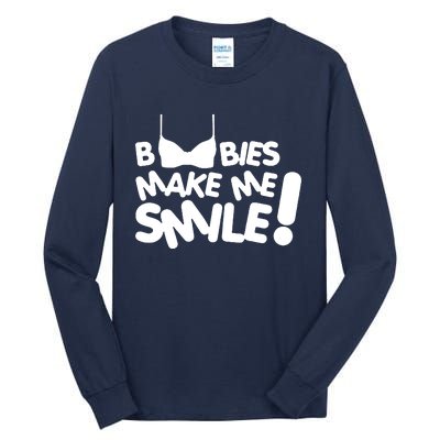 Boobies Make Me Smile Tall Long Sleeve T-Shirt