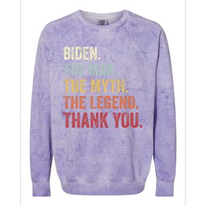 Biden Man Myth Legend Thank You Joe Biden President American Colorblast Crewneck Sweatshirt