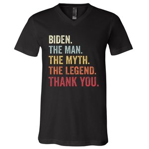 Biden Man Myth Legend Thank You Joe Biden President American V-Neck T-Shirt