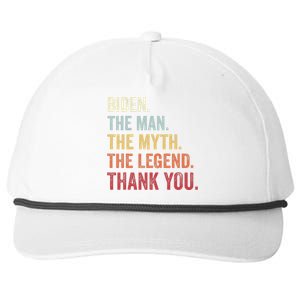 Biden Man Myth Legend Thank You Joe Biden President American Snapback Five-Panel Rope Hat