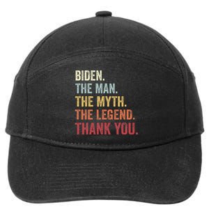 Biden Man Myth Legend Thank You Joe Biden President American 7-Panel Snapback Hat