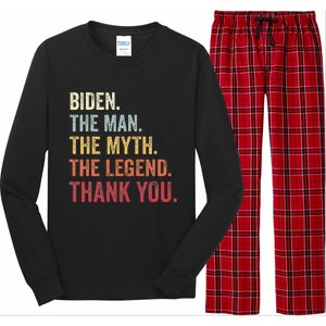 Biden Man Myth Legend Thank You Joe Biden President American Long Sleeve Pajama Set