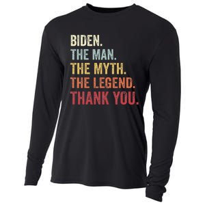 Biden Man Myth Legend Thank You Joe Biden President American Cooling Performance Long Sleeve Crew