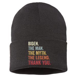 Biden Man Myth Legend Thank You Joe Biden President American Sustainable Knit Beanie