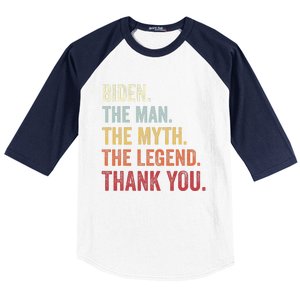 Biden Man Myth Legend Thank You Joe Biden President American Baseball Sleeve Shirt