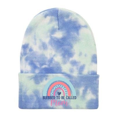 Best Mom MotherS Day Blessed To Be Called Mom Rainbow Great Gift Tie Dye 12in Knit Beanie