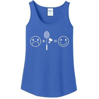 Badminton Makes Me Happy Badminton Player Shuttlecock Sport Funny Gift Ladies Essential Tank