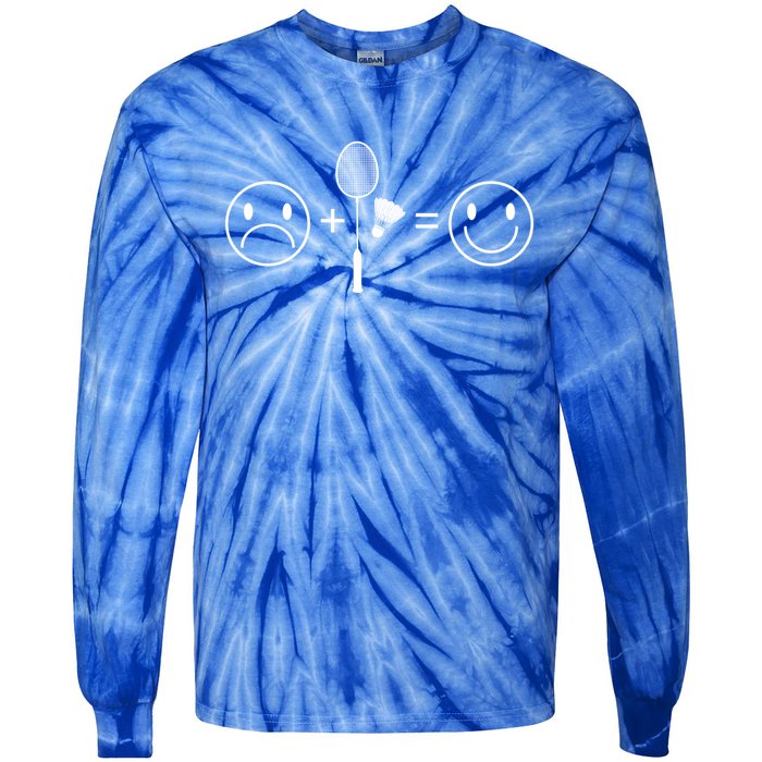 Badminton Makes Me Happy Badminton Player Shuttlecock Sport Funny Gift Tie-Dye Long Sleeve Shirt