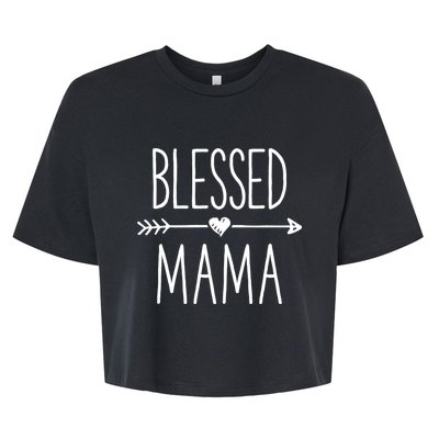 Blessed Mama Mother Moms Mommy Grandma Bella+Canvas Jersey Crop Tee