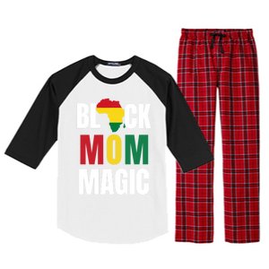 Black Mom Magic Black History Month Gift African American Gift Raglan Sleeve Pajama Set