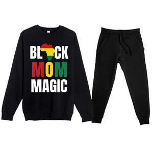 Black Mom Magic Black History Month Gift African American Gift Premium Crewneck Sweatsuit Set