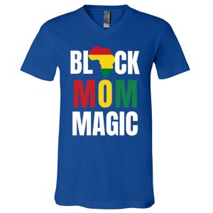 Black Mom Magic Black History Month Gift African American Gift V-Neck T-Shirt