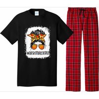 Basketball Mom Messy Bun Mama Bleached Basketball Player Pajama Set