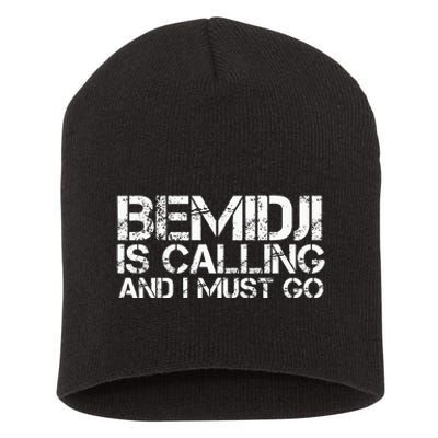 Bemidji Mn Minnesota Funny City Trip Home Roots Usa Gift Short Acrylic Beanie