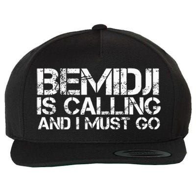 Bemidji Mn Minnesota Funny City Trip Home Roots Usa Gift Wool Snapback Cap