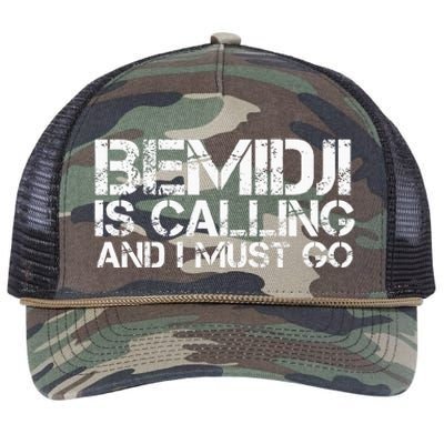 Bemidji Mn Minnesota Funny City Trip Home Roots Usa Gift Retro Rope Trucker Hat Cap