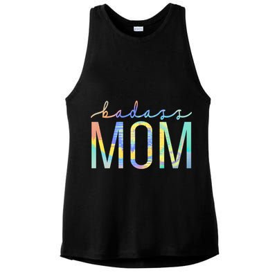 Badass Mom Mama Strong As A Mother Cute Mom Tiegiftdye Cool Gift Ladies PosiCharge Tri-Blend Wicking Tank