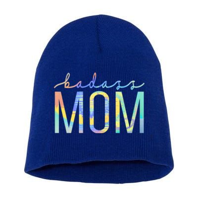 Badass Mom Mama Strong As A Mother Cute Mom Tiegiftdye Cool Gift Short Acrylic Beanie