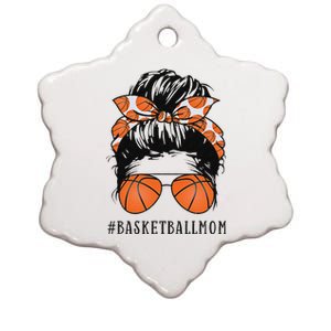 Basketball Mom Messy Bun Proud Mama Sunshades Ceramic Star Ornament