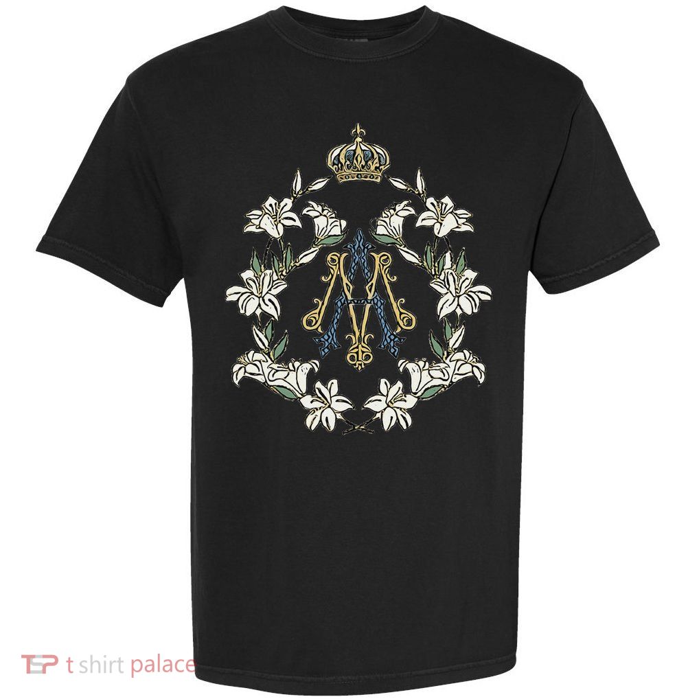 Blessed Mother Marian Catholic Symbol Garment-Dyed Heavyweight T-Shirt