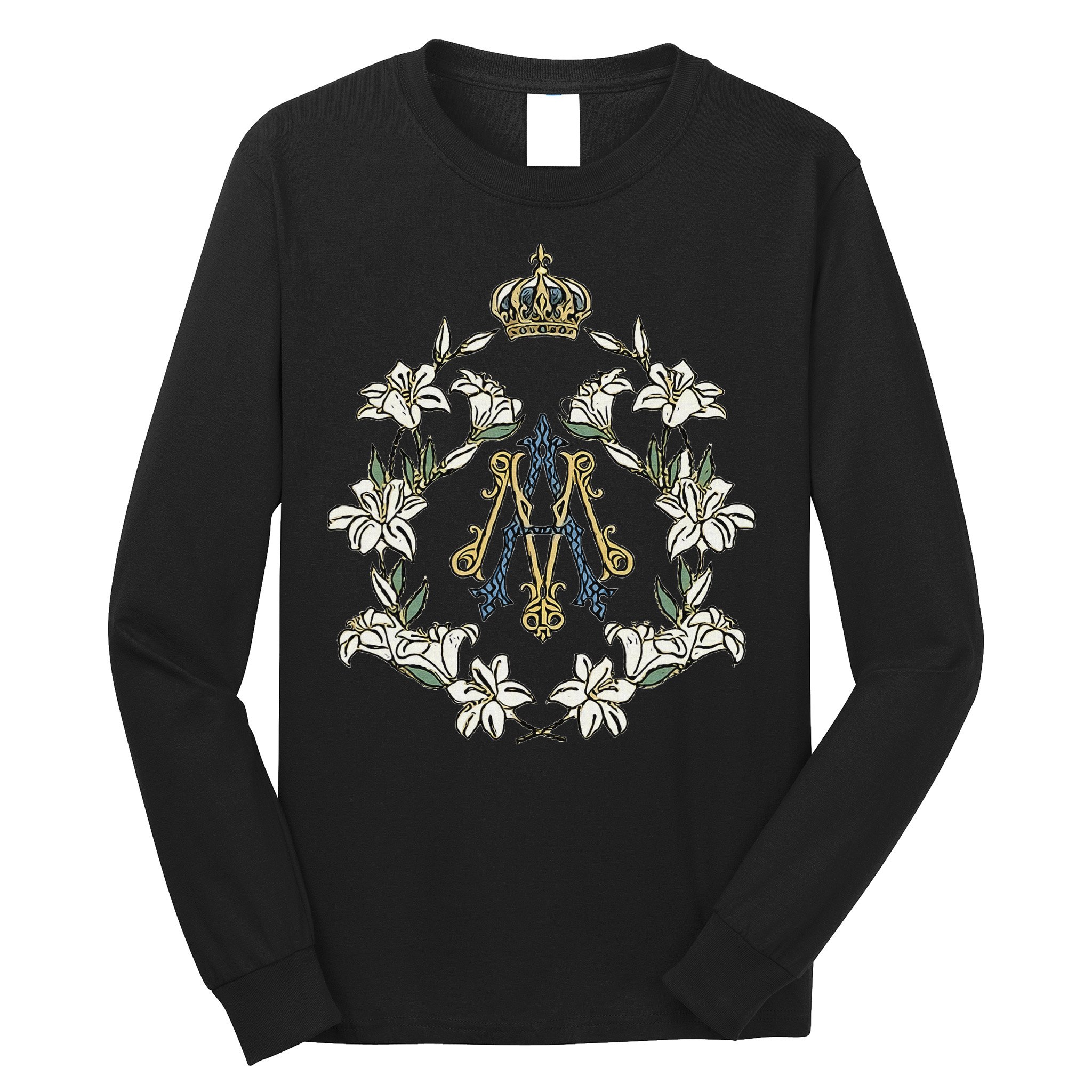 Blessed Mother Marian Catholic Symbol Long Sleeve Shirt