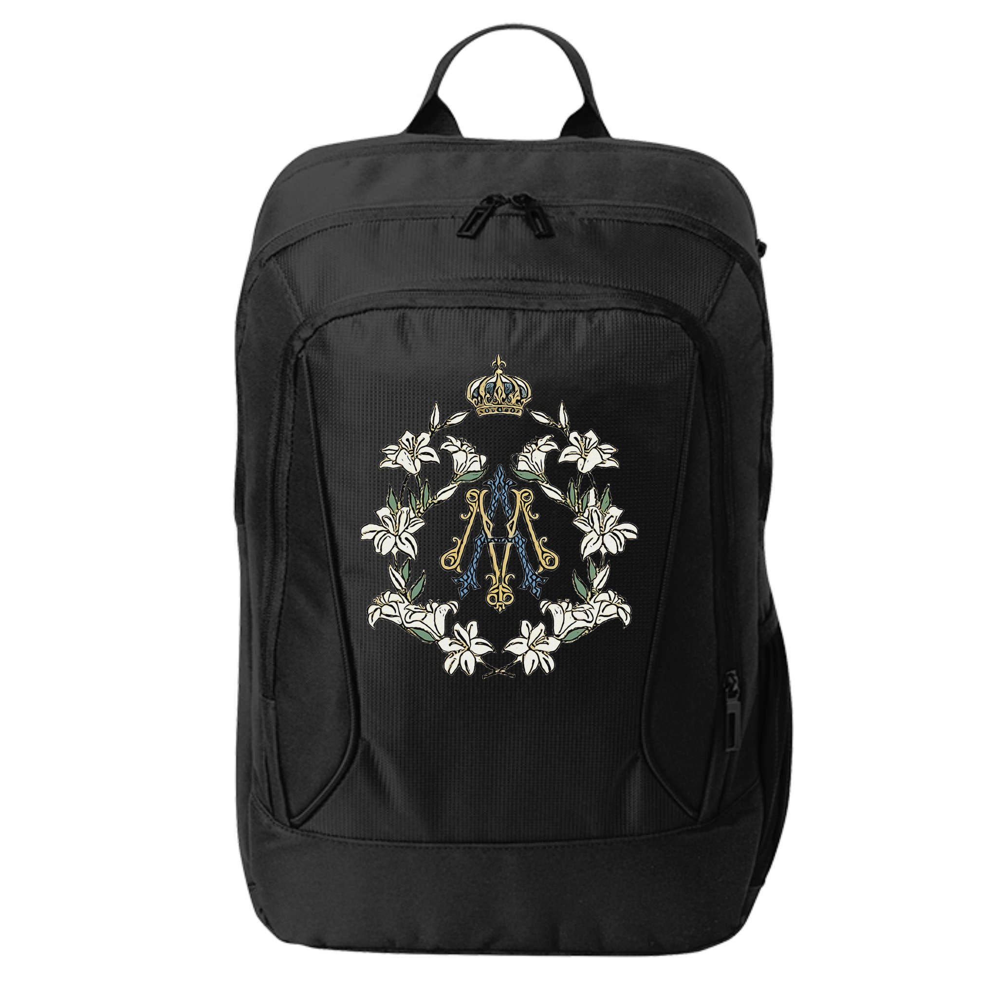 Blessed Mother Marian Catholic Symbol City Backpack