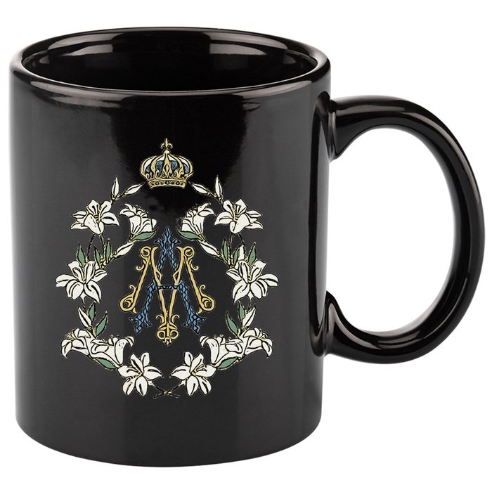 Blessed Mother Marian Catholic Symbol 11oz C Handle Ceramic Mug